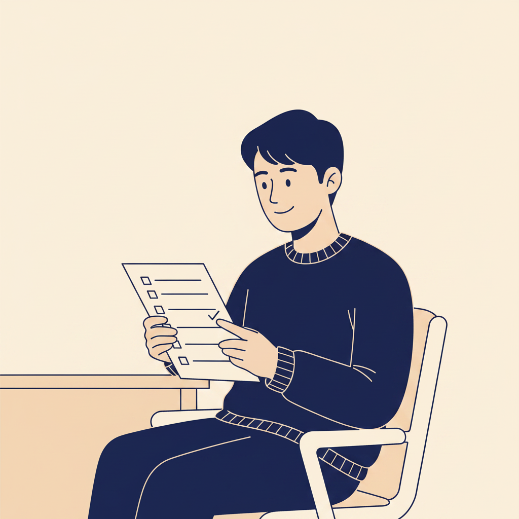 5문항 자가진단 체크리스트 일러스트